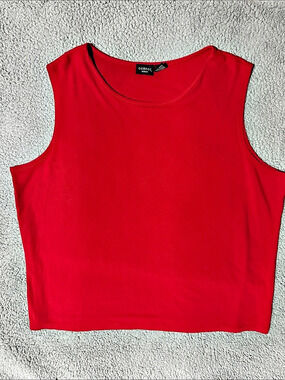 George Women’s Red Sleeveless Scoop Neck Stretch Tank Top Plus Size 22/24